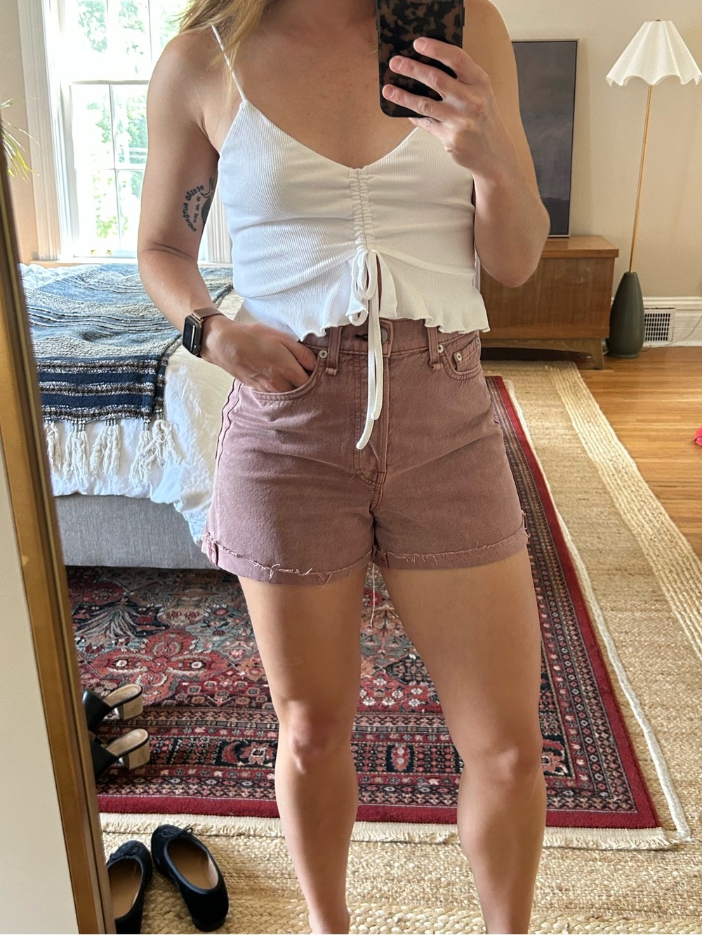 Rag & Bone Maya Shorty Shorts denim pink